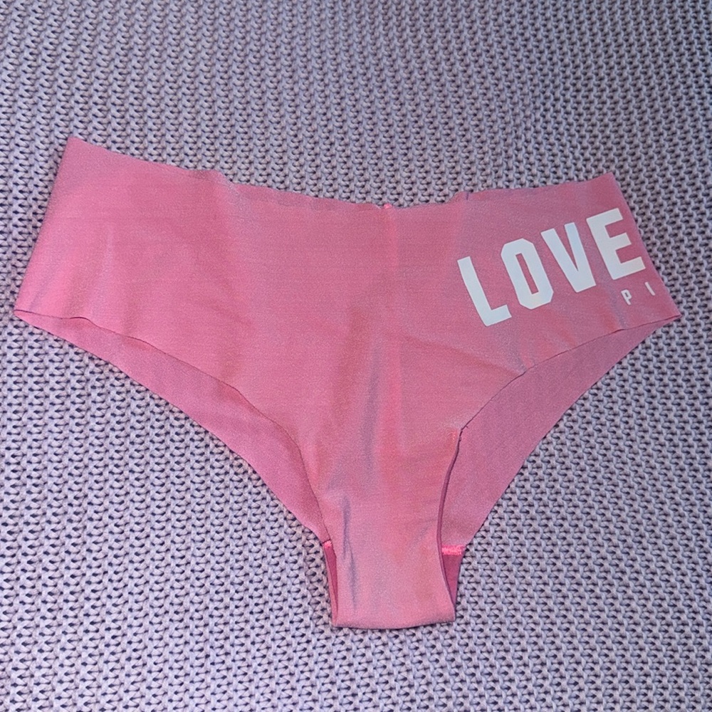 Light pink Victoria’s Secret Pink Cheeky Pantie with logo